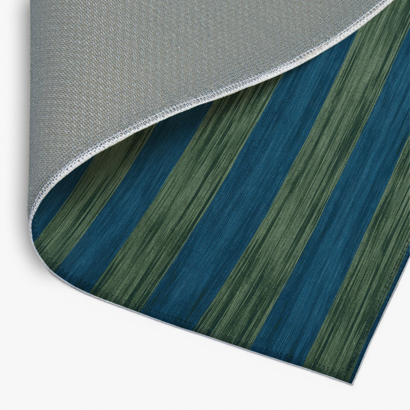 Tapis intérieur / extérieur bleu HorizontalStripes, Rectangulaire 2 pi x 3 pi