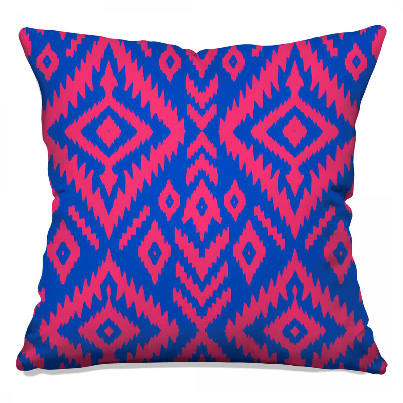 Blue Ikat Double Sided Throw Pillows, 20 x 20 inches