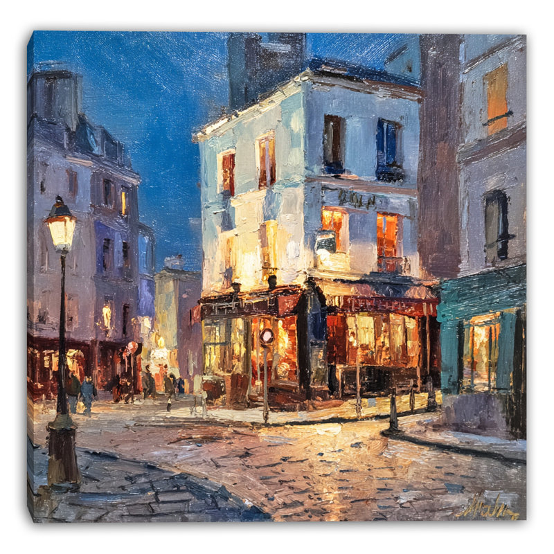 «Corner Bistro at Dusk», art mural sur toile tendue, H 20 po x l 20 po