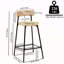 Tabourets de bar tissés à la main avec dossier, ensemble de 2 tabourets ronds en corde de papier avec repose-pieds pour îlot de cuisine et salle à manger