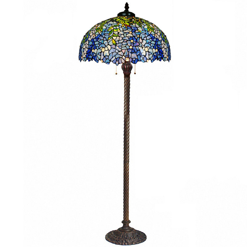 Aleceia 65'' Dark Blue LED Traditional Floor Lamp with Outlet