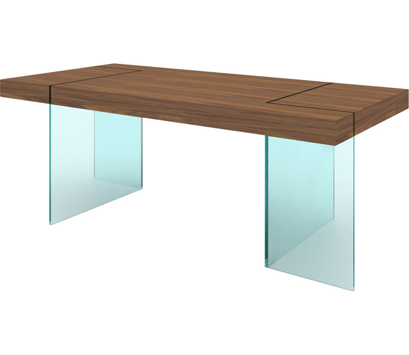 Yannick Rectangular with Glass Base Dining Table