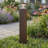 37.7 in. Bronze Square LED Bollard Landscape Path Light with Photocell