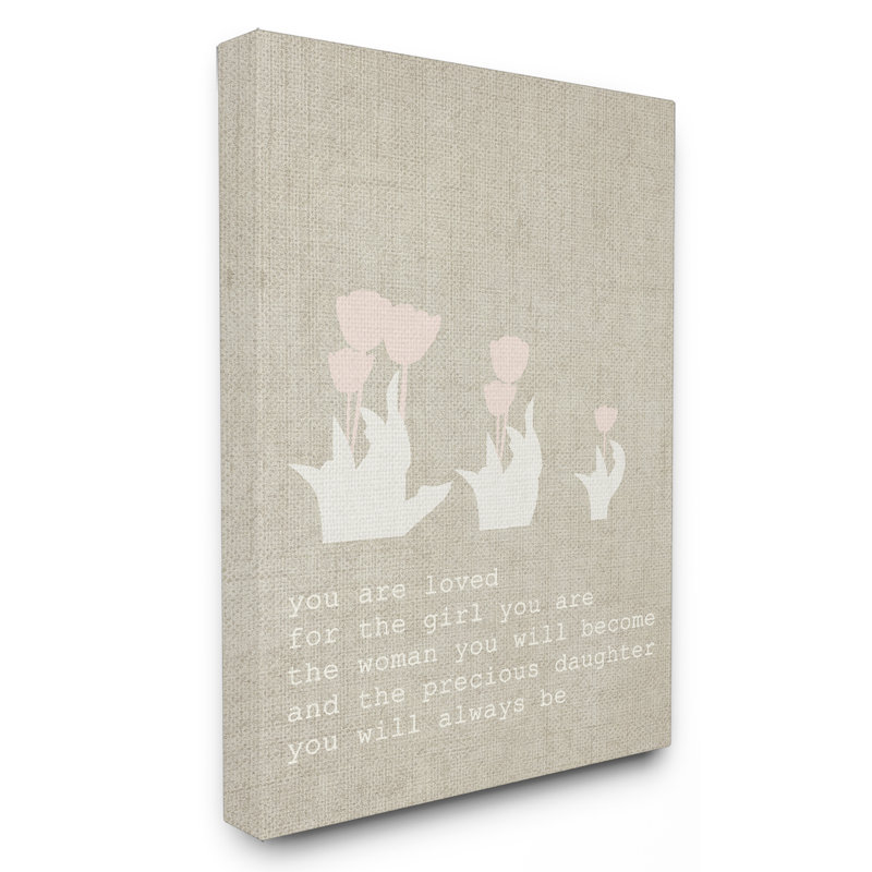 « you are love the fille », art mural sur toile tendue surdimensionné, H 20 po x l 16 po x P 1,5 po