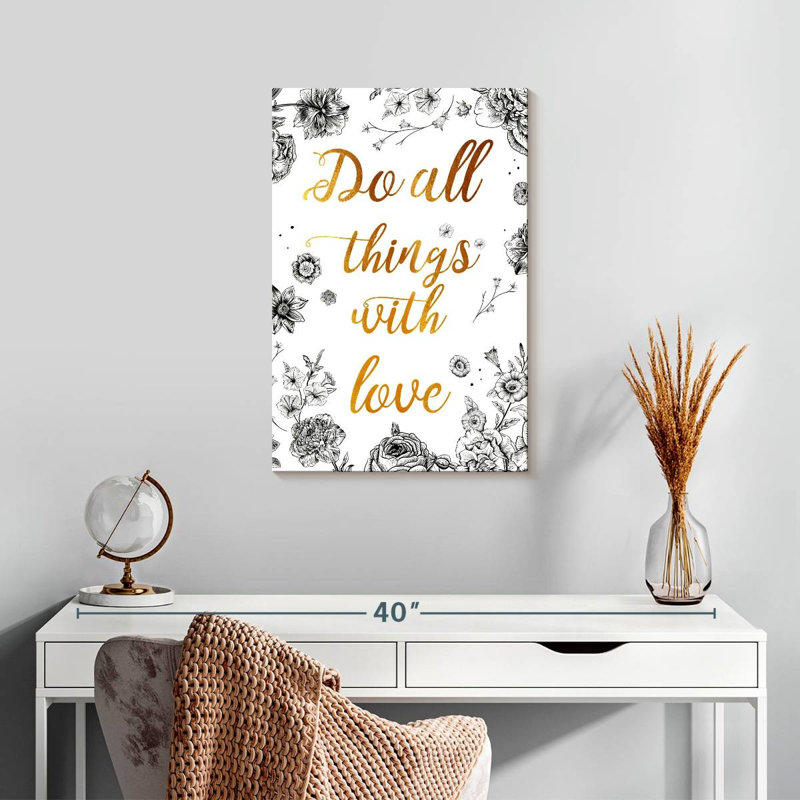 Tergel Do All Things With Love, citation II, H 24 po x l 16 po