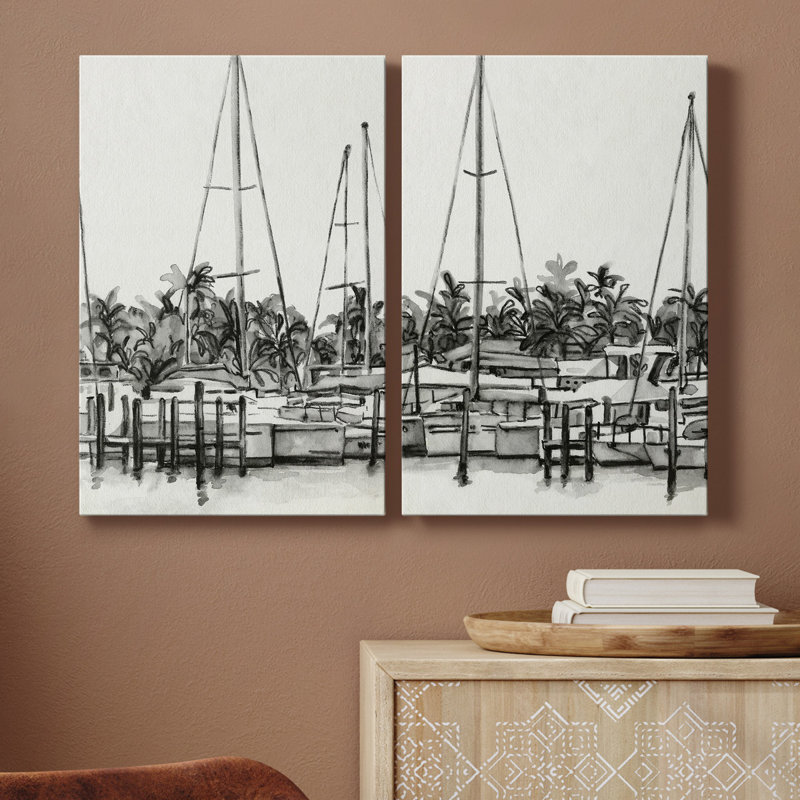 «Neutral Tropics I», toile tendue avec châssis de qualité supérieure - prête à être accrochée, H 18 po x l 24 po x P 1 po
