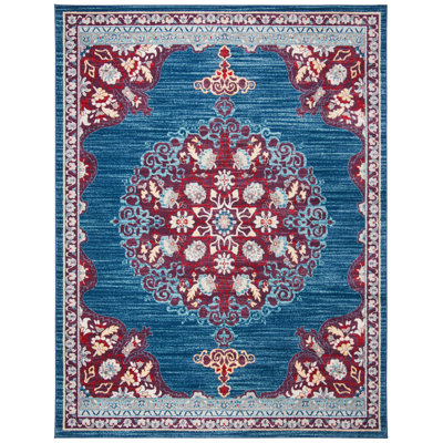 Barcus Oriental Burgundy/Ivory Area Rug