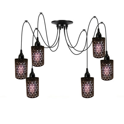 Seeley 6 - Light Black Cluster Pendant