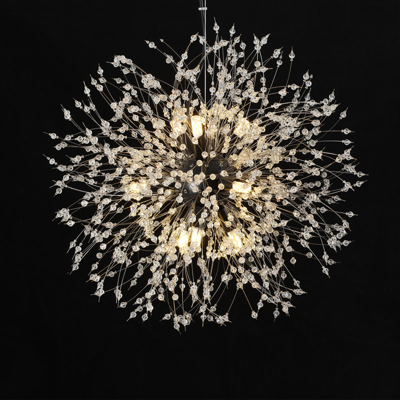 Lakeyah 9 - Light Dimmable Sputnik Sphere Chandelier, Black