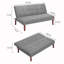 2 Seater Linen Sofa Bed-788074326