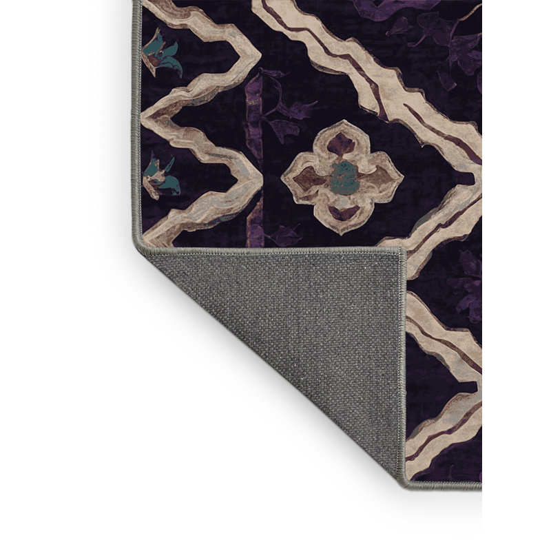 Tapis mauve soyeux et moelleux, Rectangle 8 pi x 12 pi