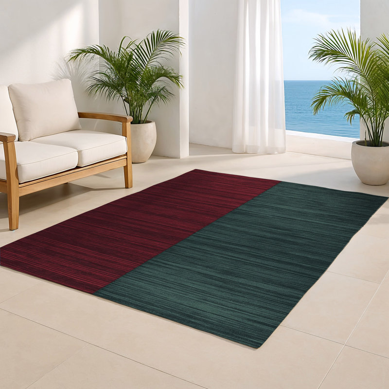 Tapis intérieur / extérieur rouge HorizontalStripes, Rectangle 4pi x 6 pi