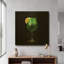 Tableau mural en métal doré « Trèfle vert » de luxe, 61 x 61 cm-149779406