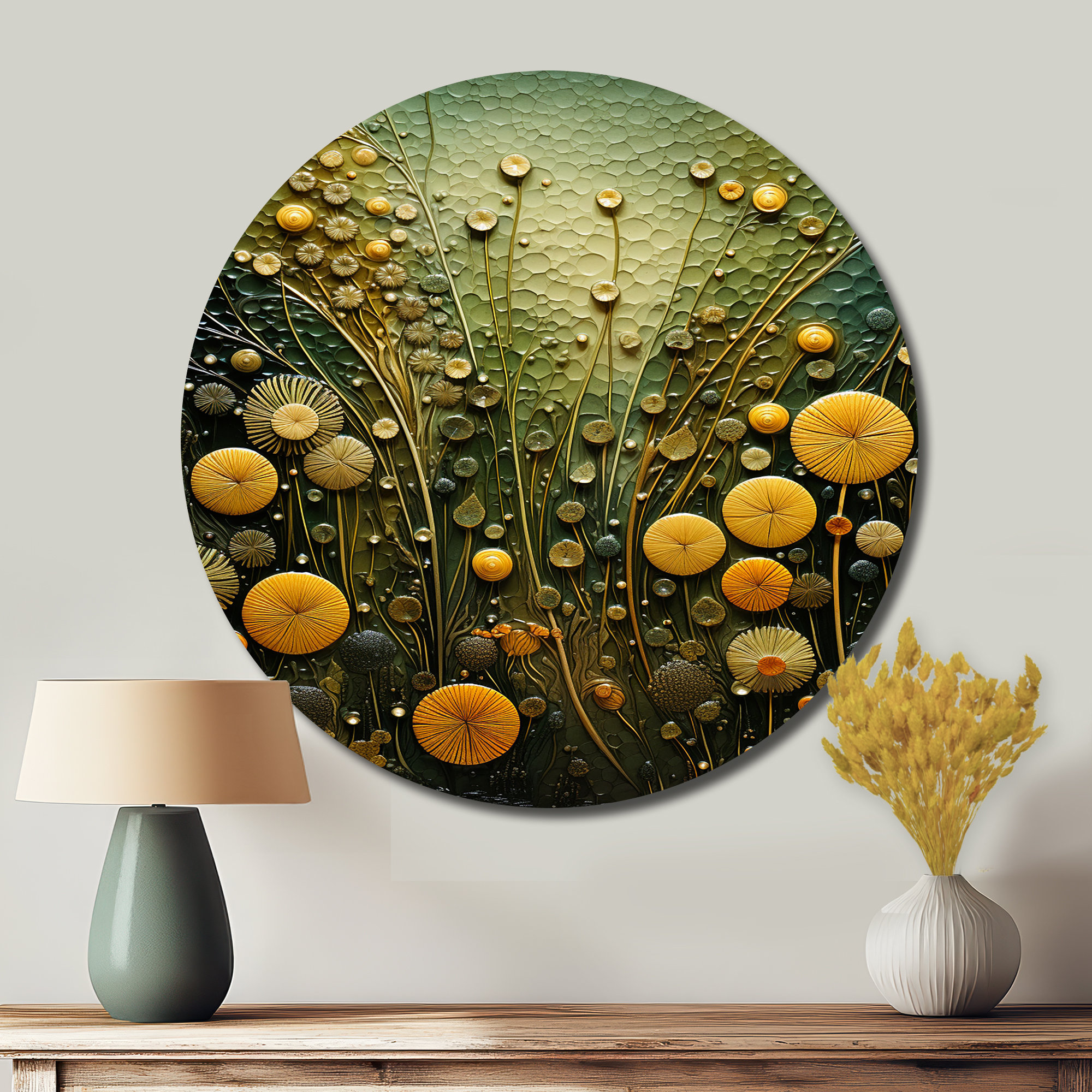 Lark Manor™ Duchesne - Abstract Round Metal Art | Wayfair