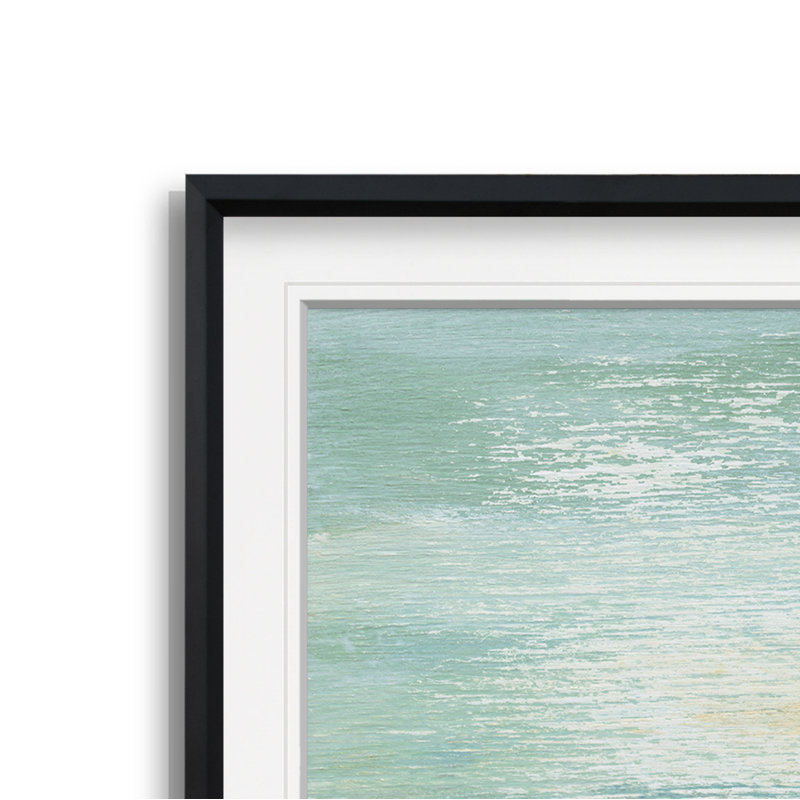 «Tuscan Shore II», reproduction de peinture à l'huile, H 17,5 po x l 17,5 po x P 1,5 po, Cadre noir
