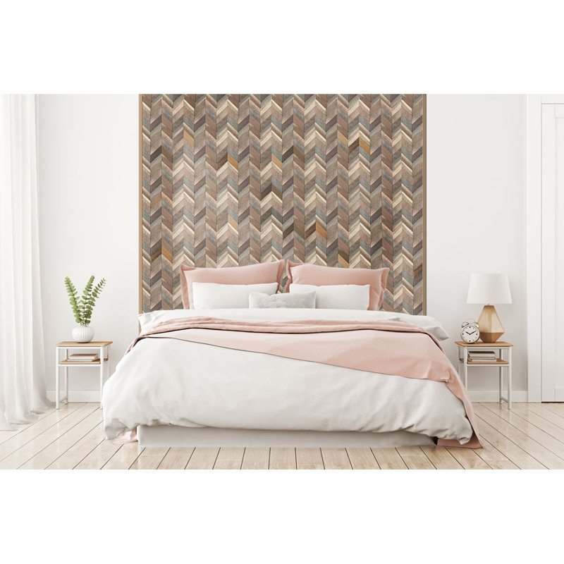 Natural Finish Chevron Boat Wood Mosaic Wall Tile