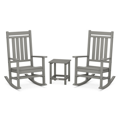 Rocker Estate 3-Piece Rocking Chair Set with Long Island 18" Side Table