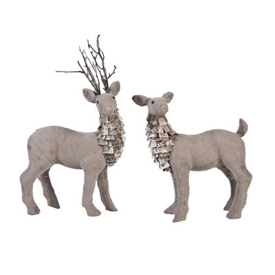 S/2 12X21.5" Standing Deer Figures