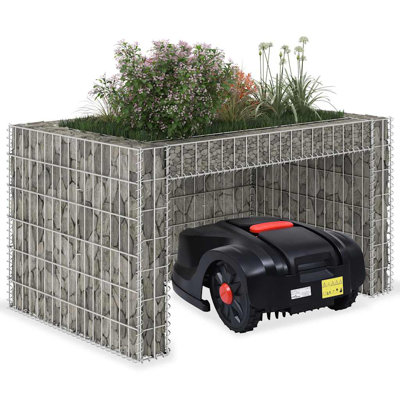 Lawn Mower Garage Silver Steel Wire 43.3 x 31.5 x 23.6 in Outdoor Equipment Storage Shelter