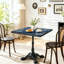 Table carrée tulipe en pierre frittée avec base en fonte-1350560353