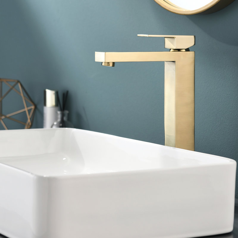 Luxury Gold Single Hole Tap - Side And Deck Mounted Design Modern Brushed Faucet Control