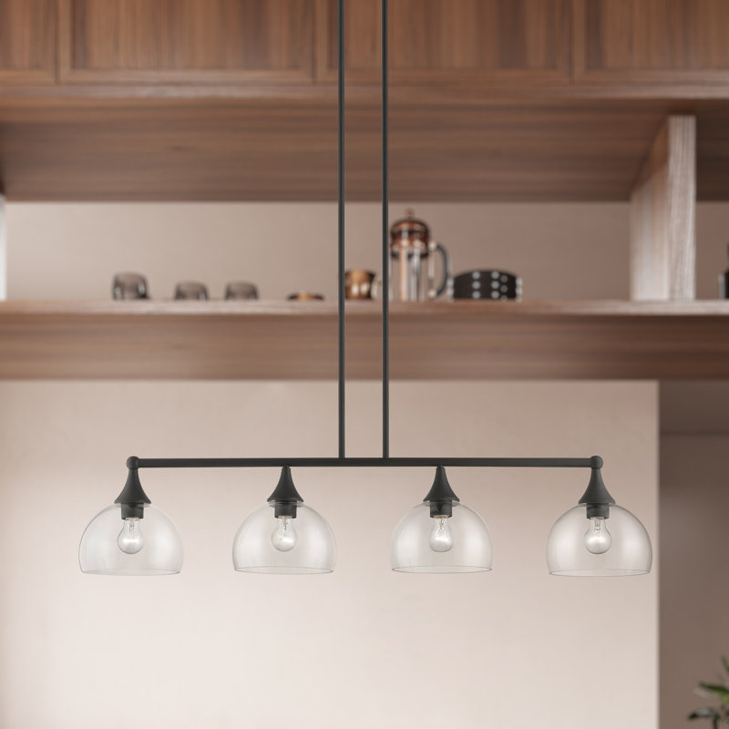 Gorsuch 4 - Light Dimmable Kitchen Island Linear Chandelier, Bronze