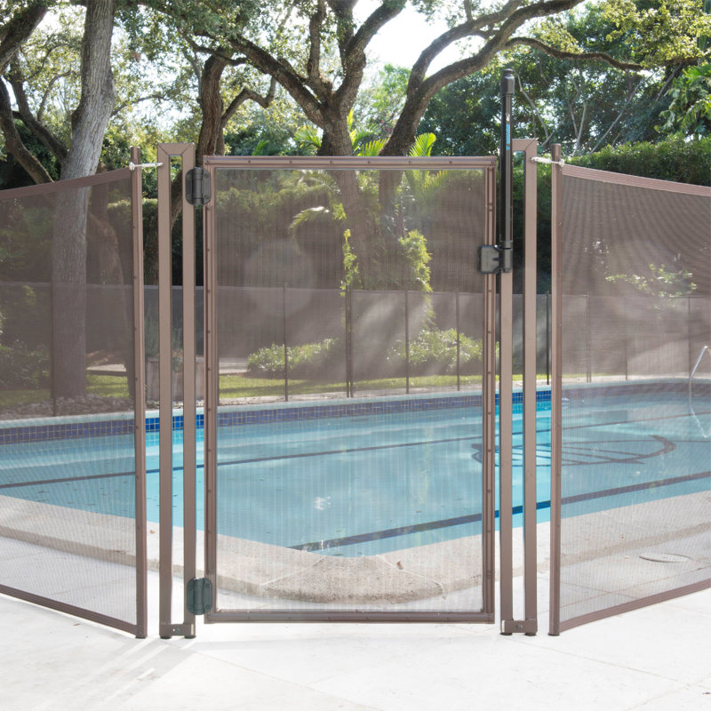 Grande barrière de piscine en vinyle PoolfenceDIY, H 48 po x l 30 po x P 3 po, Brun