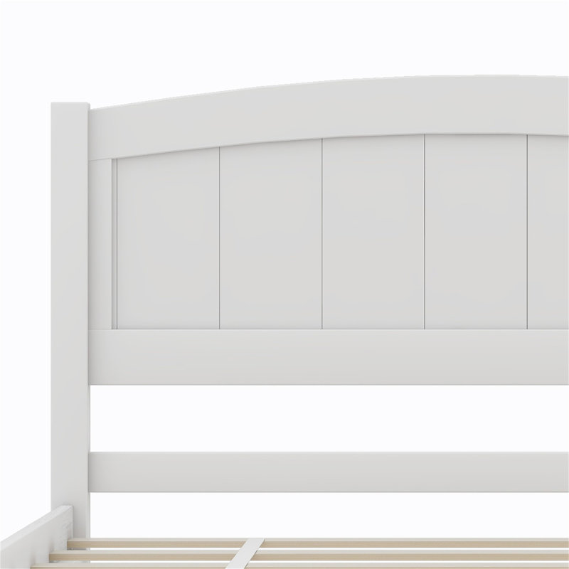 Lit à panneau Shanece, Blanc
