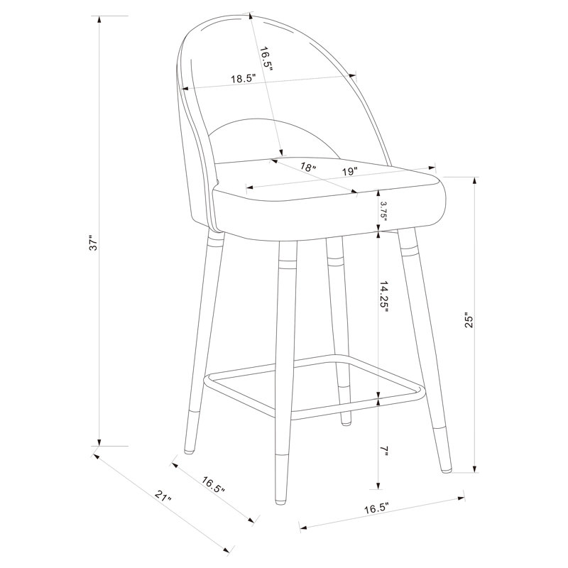 Ensemble de 2 tabourets Antionette, Gris