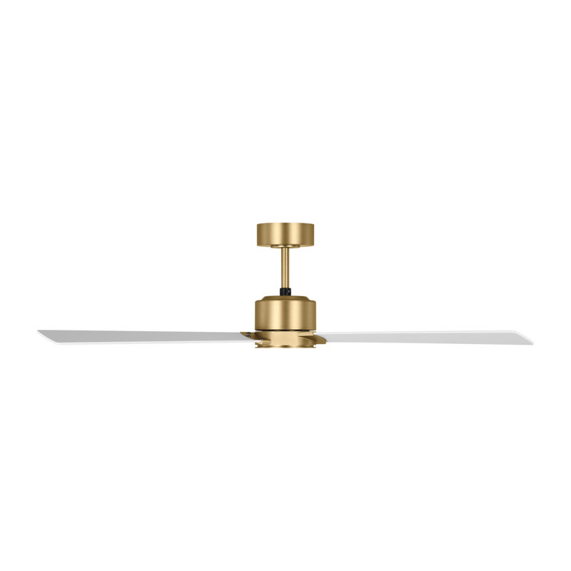 Rozzen Downrod Ceiling Fan, Matte White, 52", Burnished White