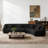 Boneless 123.2" Modular Curved Corner Sectional Sofa with Pillows-1544755878