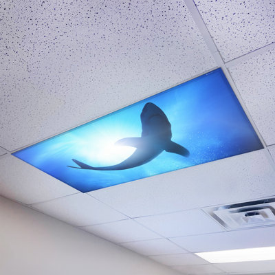 Magnetic Fluorescent Light Covers for Ceiling Lights Classroom 2x4 - Ocean 007