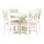 Ensemble de salle à manger extensible 5 pièces Farmhouse: table en bois (feuille de 15,7 po) et 4 chaises rembourrées