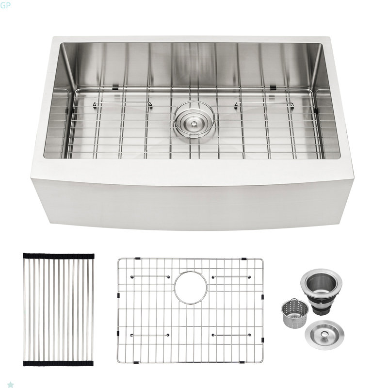 Évier de cuisine en acier inoxydable à tablier simple 33 po x 21 po x 10 po Farmhouse