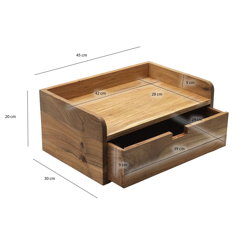 45 cm W Solid Wood Bedside Table