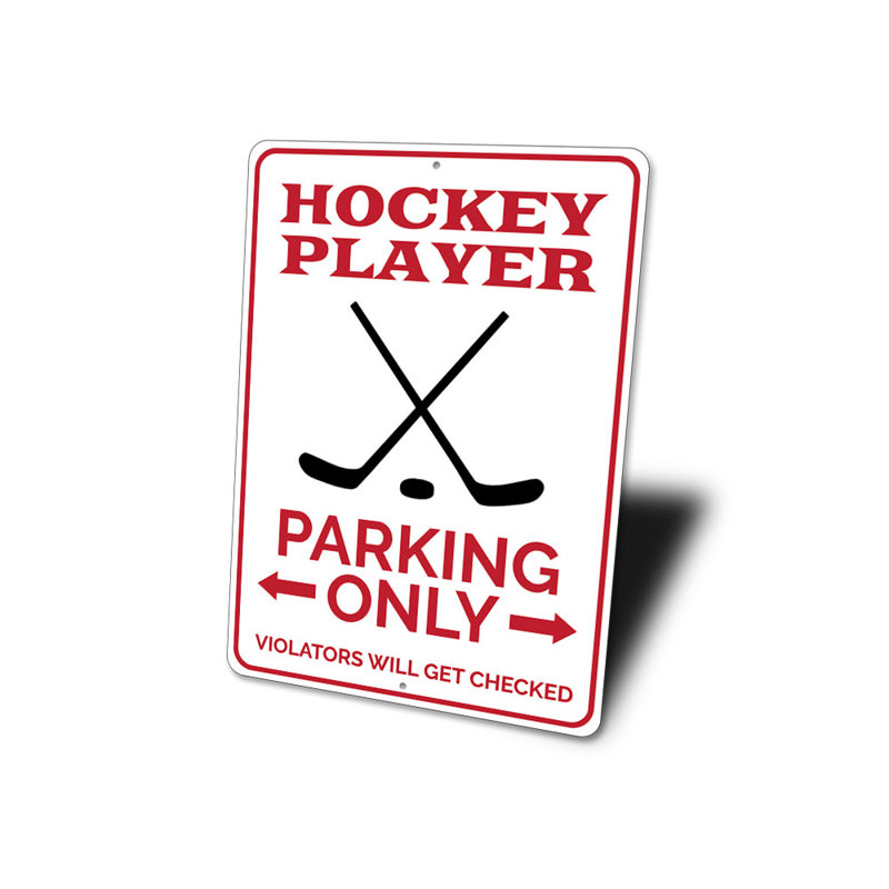 Enseigne de hockey en aluminium, H 18 po x l 12 po x P 0,06 po