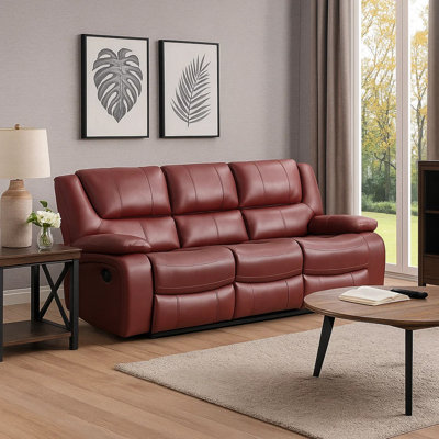 Ebie 84.75'' Faux Leather Reclining Sofa