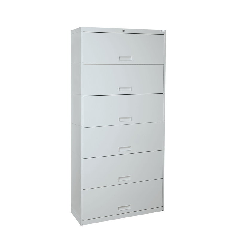 Classeur vertical 6 portes Pandora, Gris clair