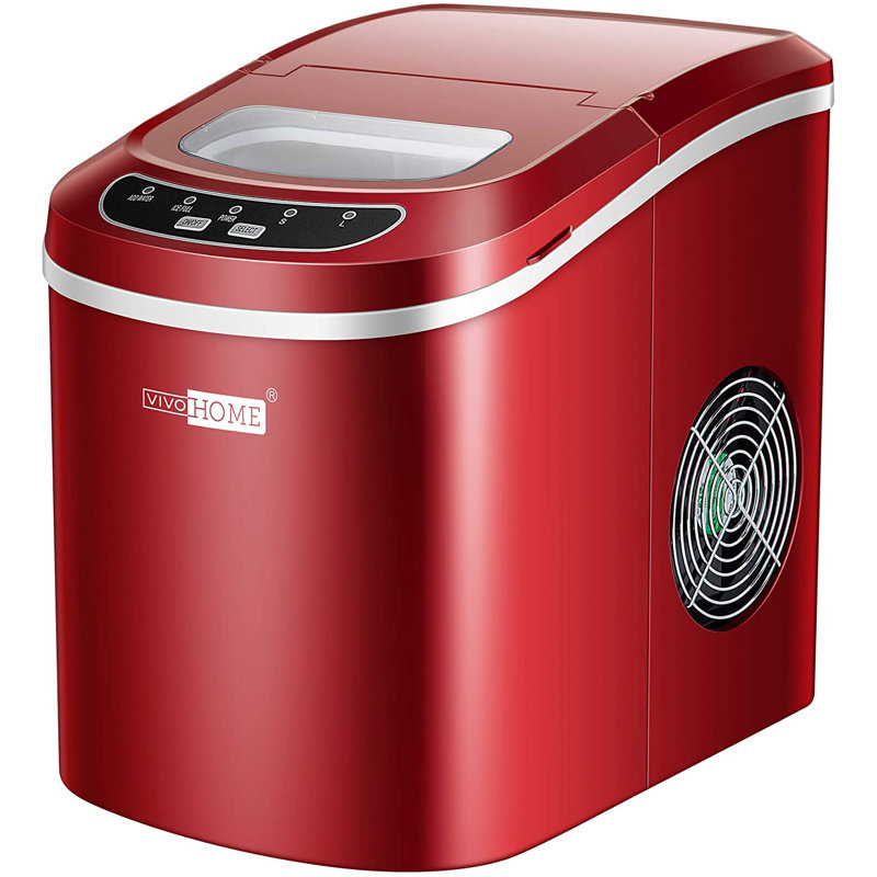 Machine à glaçons électrique compacte 27 lb, Rouge