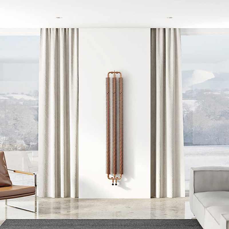 Ribbon V, 1720h x 290w(mm), Vertical Designer Radiator, Copper