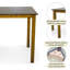 Table de salle à manger en bois massif de style classique, ensemble de 2 chaises Falabella et table carrée-1225117813
