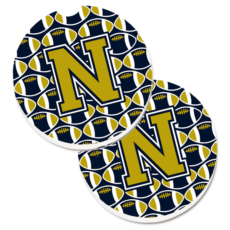 Sous-verre de football, N, Or / Bleu