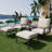Outdoor Swivel Rocker Patio Chairs With Ottomans And Coffee Table 5 Pcs Bistro Set-229306797