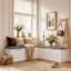 Banc de rangement en L avec sièges rembourrés, banc de coin repas avec rangement caché pour la cuisine, le vestibule et la chambre à coucher