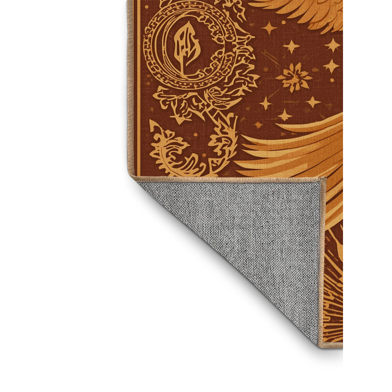 Tapis chic et luxueux lavable à la machine Hamilton Firebird en brun - reliure brun clair, 6 x 9
