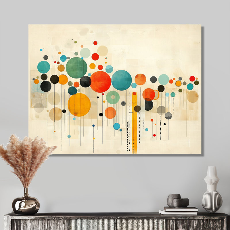 Radiant Echoes Of Mid Century Colors II - Midcentury Metal Wall Decor, Modern Metal Print, 34" H x 44" W x 0.84" D
