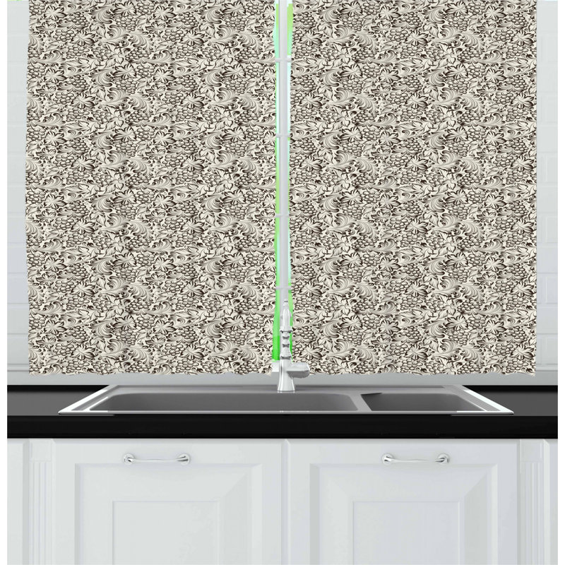 Floral Tailored Kitchen Curtain