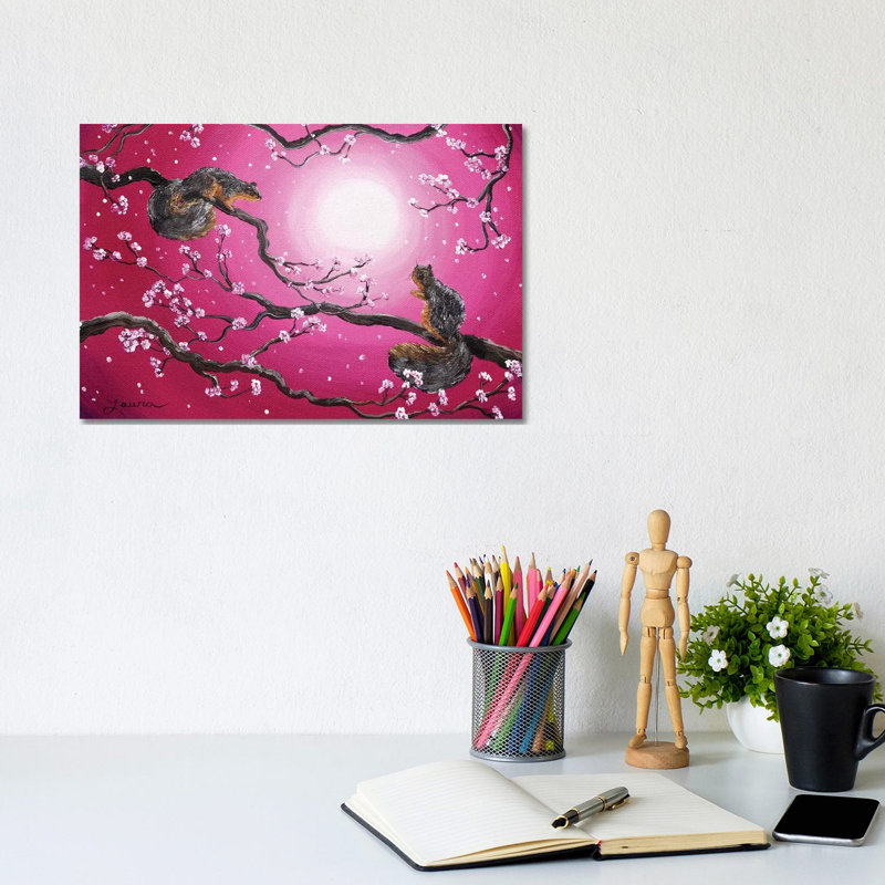 Sunrise Squirrels by Laura Iverson - Wrapped Canvas Gallery-Wrapped Canvas Giclée, 20.32 cm H x 30.48 cm W