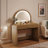 Makeup Vanity Table with Touch Screen Lighted Mirror and Drawer-903873514