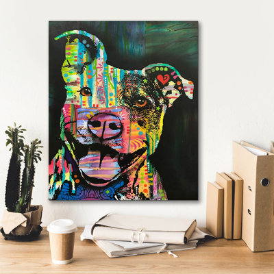 " Exhuberant Pit Bull " by Dean Russo